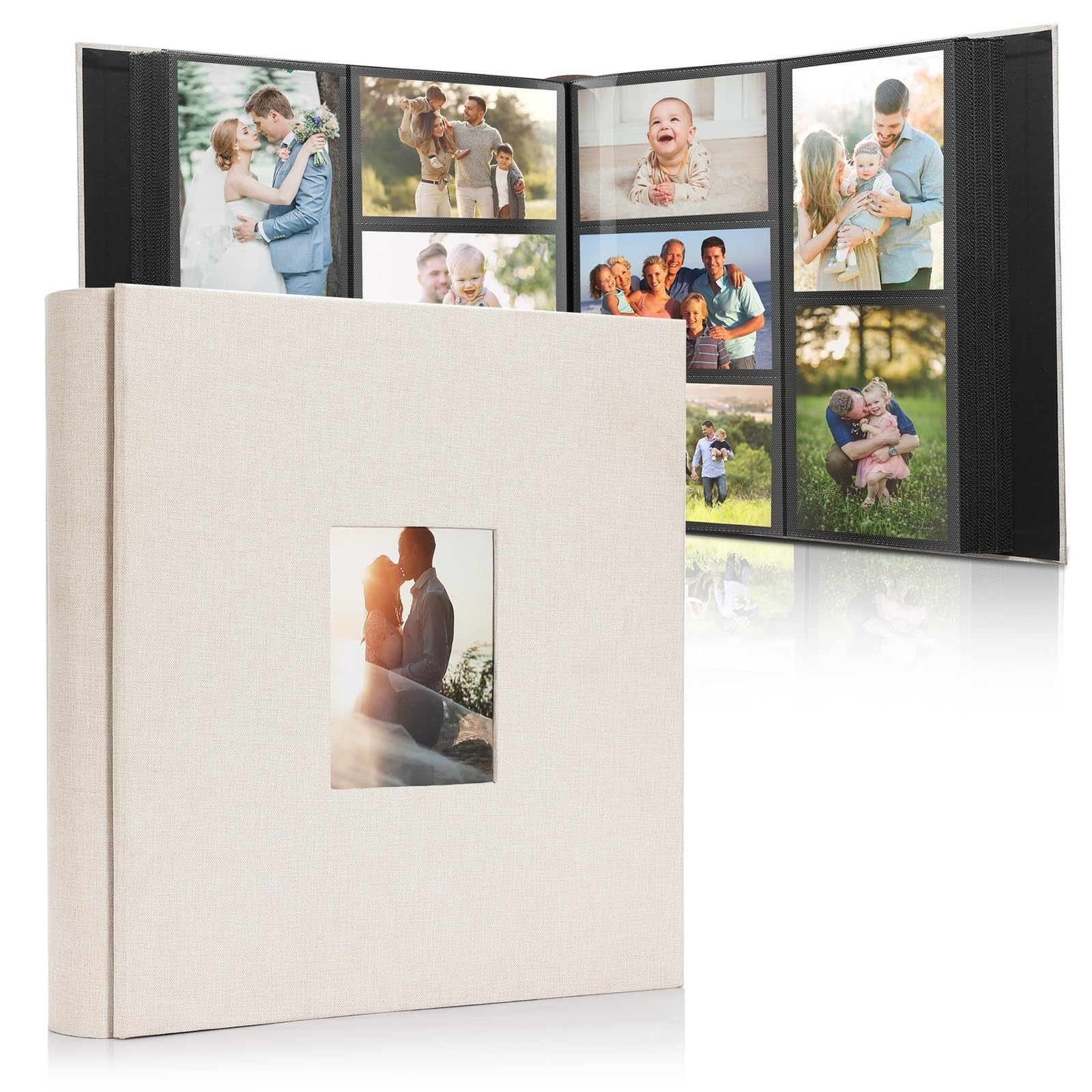 DazSpirit Photo Albums 6x4 Inch 1000 Pockets Slip In, Customizable Linen Cover Photo Album, Extra Large Capacity, Holds Landscape and Portrait 10x15cm Picture, Ideal for Wedding & Family Photo Books