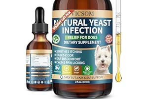 VICSOM Natural Dog Yeast Infection Treatment for Dogs, Itchy Skin & Ear Treatment Natural Support Allergy Relief, Dog Yeast Infection Relief, Support Irritation, Itching & Inflammation 60ml