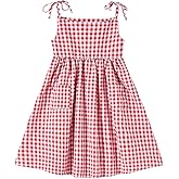 Niyage Toddler Dress Sleeveless Kids Casual Party Dresses Girls Cotton Tie Strap Bow Casual Boho Sundress