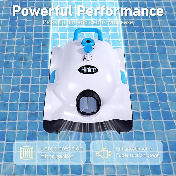 HINICE CORDLESS ROBOTIC POOL CLEANER,AUTOMATIC POOL VACUUM ROBOT FOR IN-GROUND/ABOVE GROUND POOLS,150 MIN RUNTIME, IPX8 WATERPROOF, 2200 SQ FT COVERAGE (WHITE)