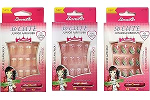 Beautia 3PACK 72tips So Cute Junior False Fake Nails With Glue for Kids