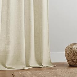 Joydeco Linen Curtains 90 Inch Length 2 Panel