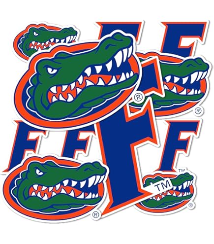 Florida Gators Gator Head Decals - 4 Pack Vinyl Stickers For Cars & Windows