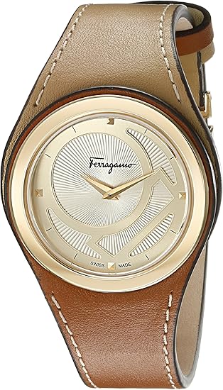 Amazon サルヴァトーレ フェラガモ レディース腕時計 ガンチーニ Fid0015 シック イオンプレーティング加工ステンレス製 2種類 の色調の本革バンド レディース腕時計 腕時計 通販