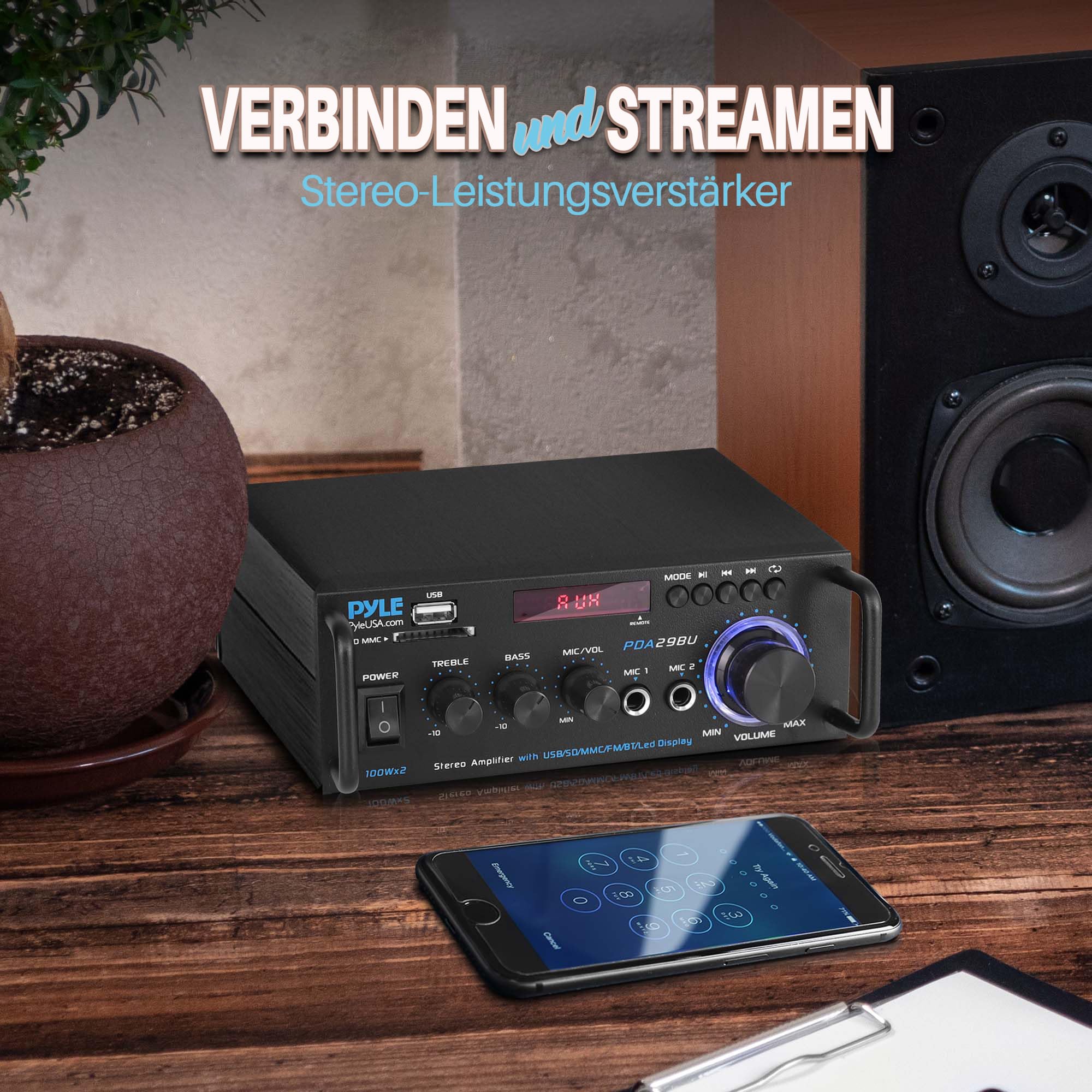 AV-326BT Bluetooth Audio Verstärker 2 X 200 W HiFi Produktbild-Vorschau 3