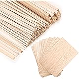 150 Pieces Balsa Wood Sticks Hardwood Square Wooden Craft Dowel Rods Unfinished Balsa Wood Sheets 12 Inch Thin Wood Strips 1/