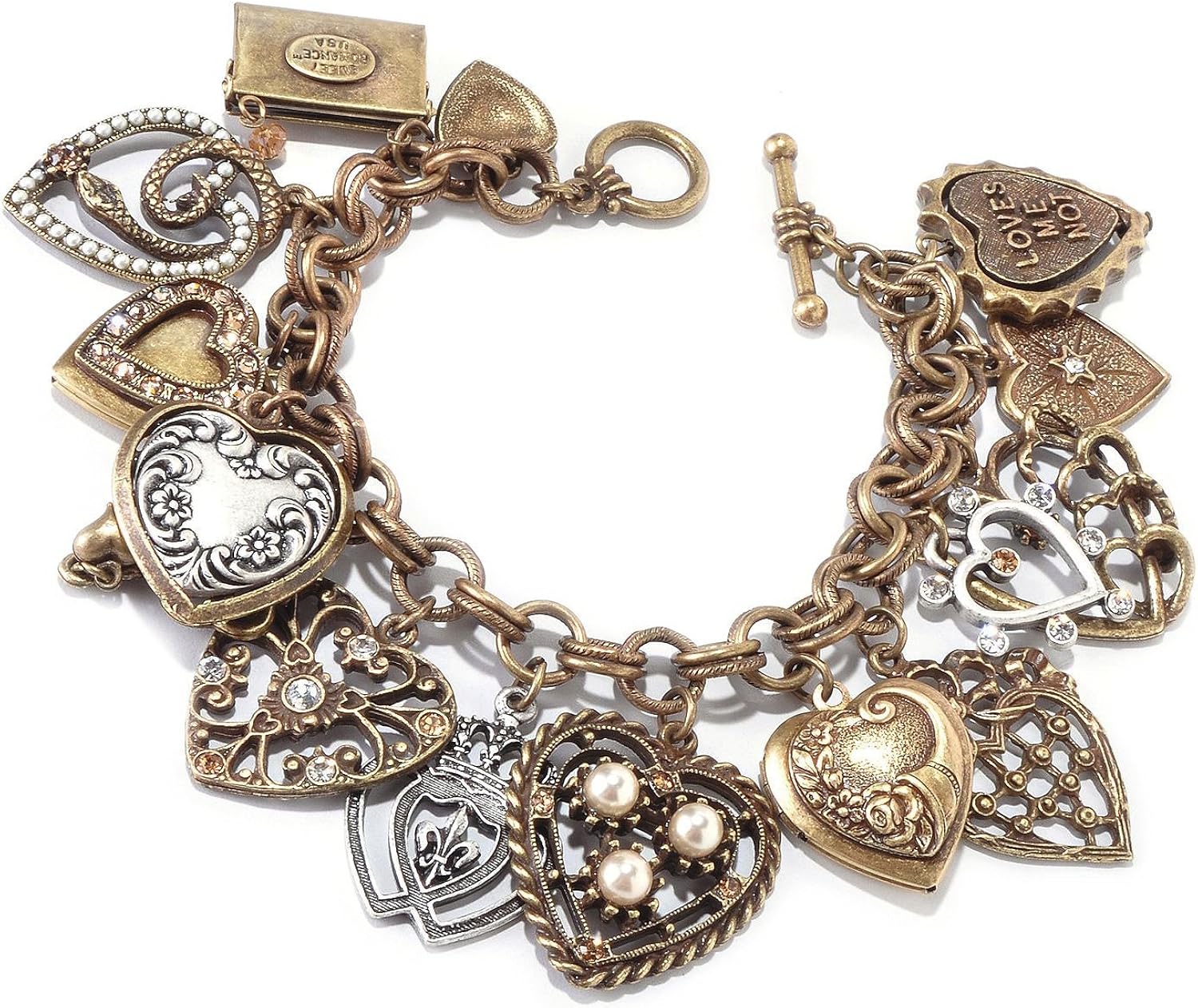Sweet Romance Heart Charm Bracelet Charm Bracelets Jewelry