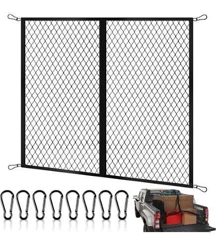 Net Rear View 2 Heavy Duty Nylon Car Net 2 Pcs Car Rear Cargo Net, BetterJonny Elastic ...