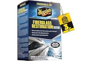 MEGUIAR'S Meguiar’s Marine/RV Fiberglass Restoration System, M4965, 3-Piece Fiberglass Repair Kit with Oxidation Remover, High-Gloss Boat Polish and Wax, Christmas Gift Ideas for Car Dads