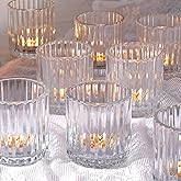 Glass Large Votive Candle Holder Set of 8, Tea Lights Candle Holders for Wedding Table Centerpieces, Boho Decor, Home Dinner Birthday Party Decor, Bridal Shower and Holiday Decorations