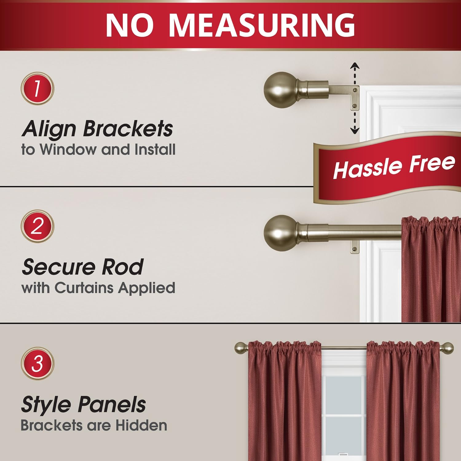 Buy Maytex Smart Rods No Measuring Easy Install 1 Window Drapery