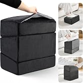 Foot Rest for Under Desk at Work, Adjustable Footrest for Office Chair &amp; Gaming Chair,Ergonomic Footrest Pillow Desk Foot Stool with Washable Cover for Home, Airplane, Travel (Black)