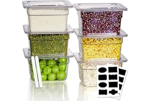 SVKLHY 1/6 Size 6 Inch Clear NSF Polycarbonate Food Pan-9 PCS[Food Grade][Hot&Cold Resistant] Commercial Food Pans with Lids, Restaurant Food Storage Containers Hotel Pan(BPA-FREE)