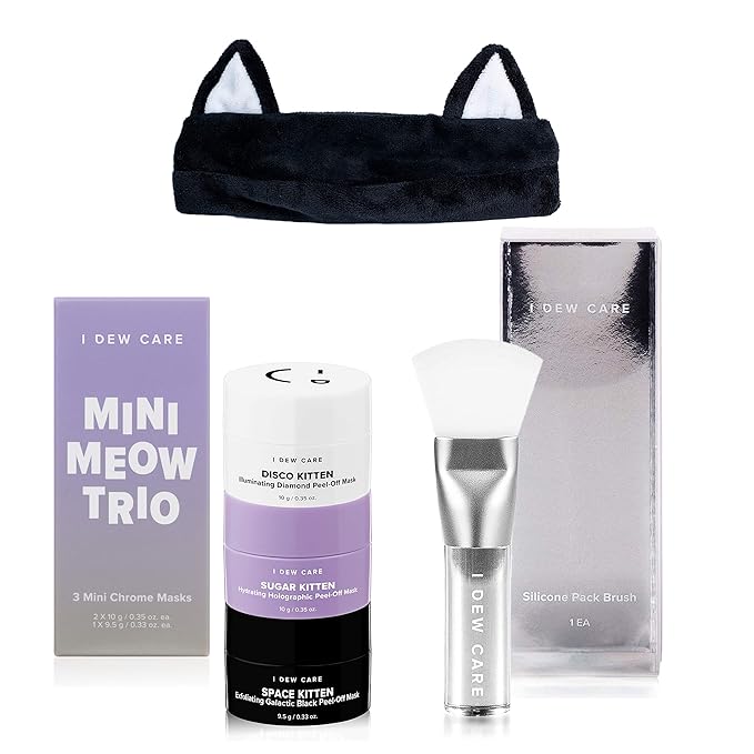 I DEW CARE Mini Meow Trio Peel Off Face Mask Set + Black
