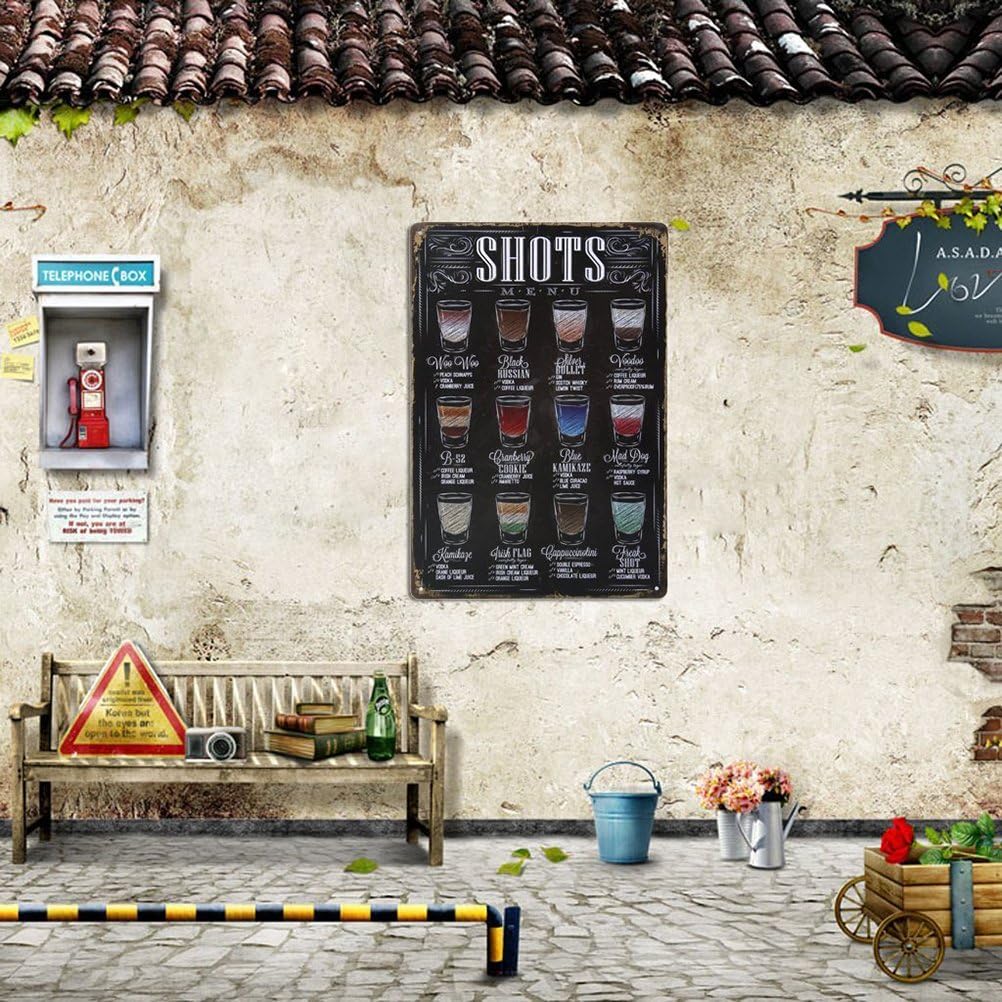 UEETEK 20x30cm Retro Vintage Bar Metal Tin Sign Poster for Wall Art Pub Bar Decor, black, 30L x 20W cm - Image 3