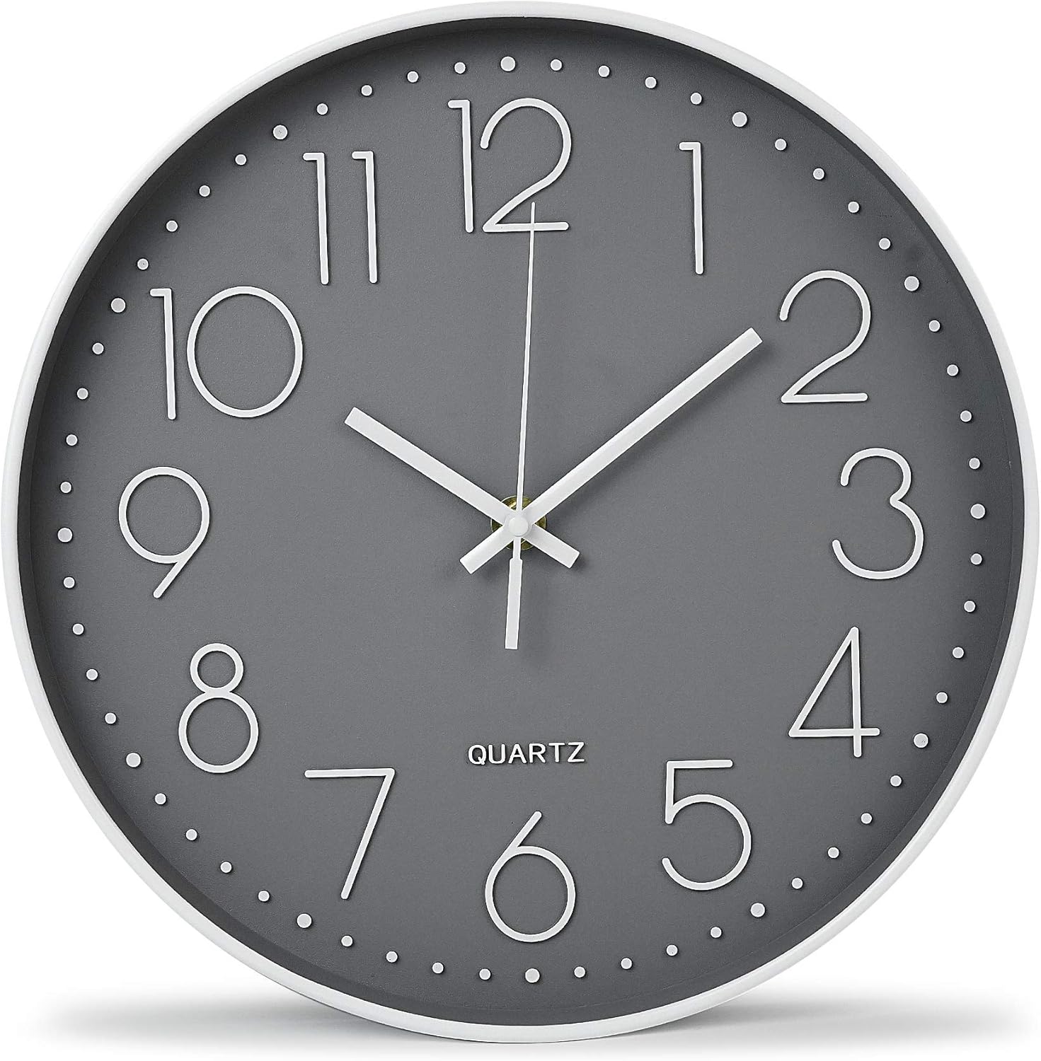 JINMA 12 Inch Modern Wall Clock Silent Non Ticking Easy to Read Decorative Wall Clocks for Living Room Decor Home Office Kitche (Grey): Kitchen & Dining