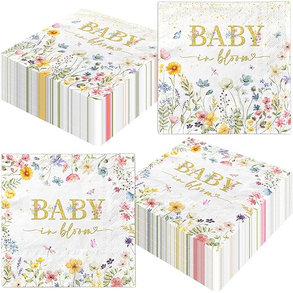 Gender Reveal Party Napkins - 16 Count Pink And Blue Beverage Napkins For Baby Showers