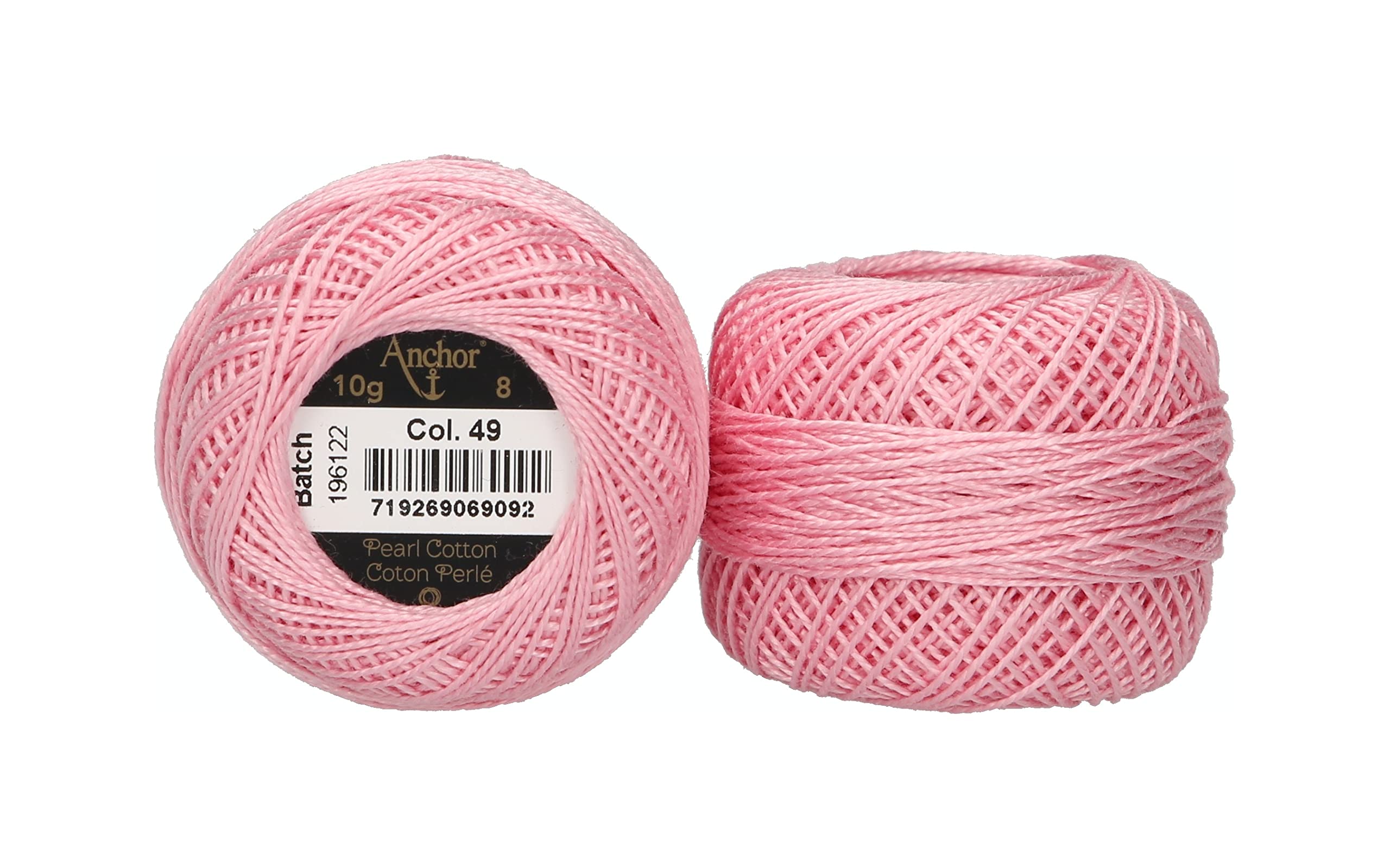 Anchor Embroidery Thread, 100% Cotton, Raspberry Pink, Thickness 8, 82m, 16