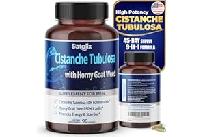 SOTALIX SUPPLEMENT Cistanche Tubulosa 12,000MG, 50% Echinacoside - with Horny Goat Weed, 80% Icariin - Supplement for Strength, Stamina, Brain Health Support - Made in The USA