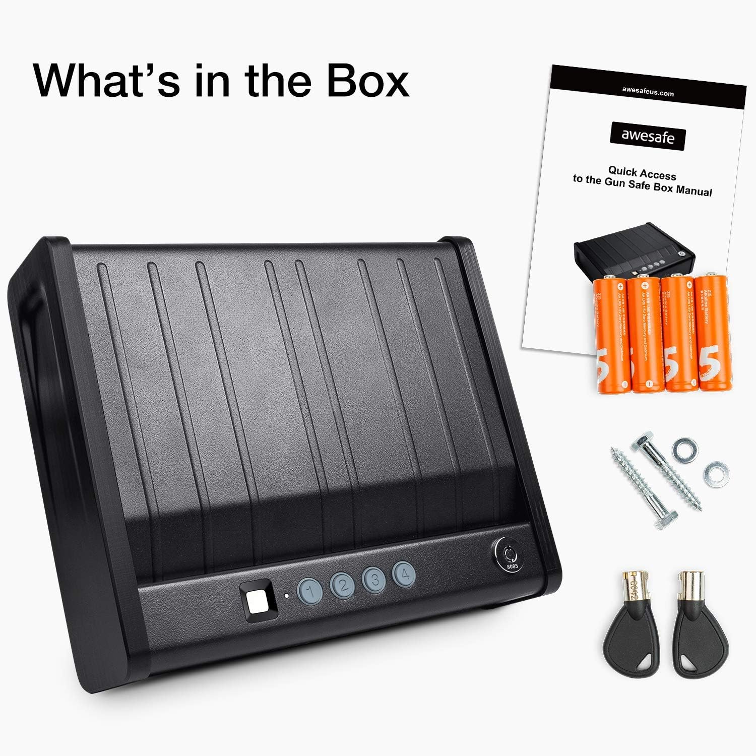 awesafe Gun Safe with Fingerprint Identification and Biometric Lock One Handgun Capacity : Sports & Outdoors
