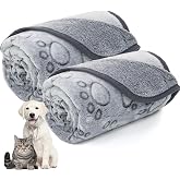 LOKOZ 2 Pack Dog Blanket for Small Medium Dogs, Soft Washable Fleece Pet Blankets with Paw Print, Puppy &amp; Cat Blanket for Bed Couch Sofa, 24"x32"