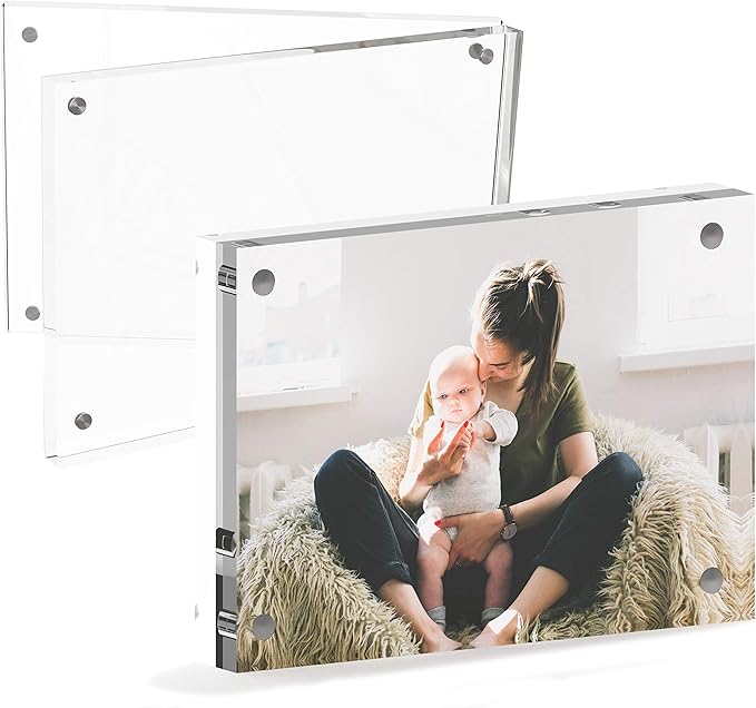Mammoth Clear Acrylic Picture Frame, Double Sided Glass Frame, Great for Photo Frame 5x7 1 Pack