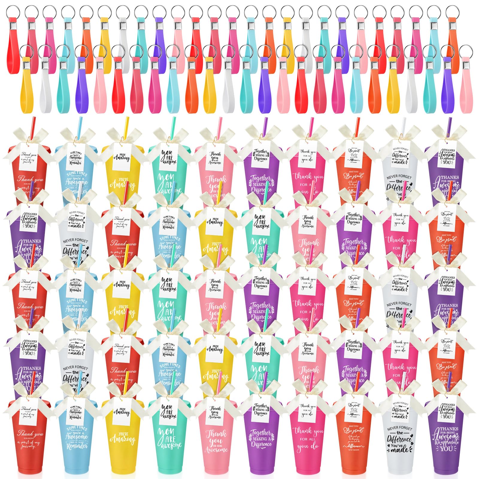 Tioncy 50 Sets Employee Appreciation Gifts Bulk 24oz Plastic Thank You ...