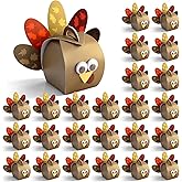 Mason Life Thanksgiving Gift Boxes, 24PCS Turkey Candy Treat Boxes, Thanksgiving Party Favor Boxes, Funny Thankful Goodies Box, Cupcake Box for Holiday Dinner Decoration, Table Centerpiece