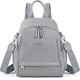 Angel Kiss Small Backpack Purse for Women,Soft Vegan Leather Roomy Backpacks,Designer Ladies Shoulder Backpack Fashion Handbag with Removable Strap,Grey