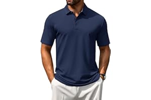 Cotrasen Men's Polo Shirts Short Sleeve Cotton Pique 3 Buttons Golf Shirts Classic Fit Casual Performance T-Shirt