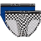 EVOLVE Men's Cotton Stretch No Show Brief Underwear Multipack