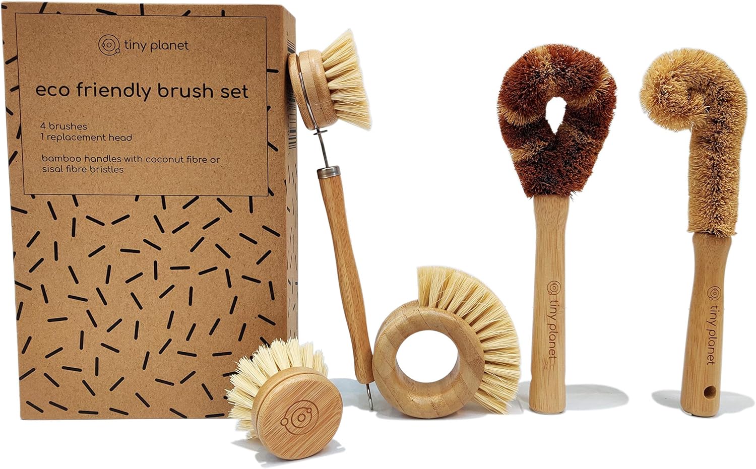 EcoFriendly Washing Up Brushes 5 Piece Zero Waste