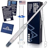 Thermo-Hydrometer ABV Tester Triple Scale for BEER/WINE - Pro Series American-made Specific Gravity Hydrometer with…