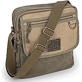 SCRUFFY DOG Crossbody Messenger Bag for Men and Women - Canvas Shoulder Bags with Adjustable Strap - Small - 11 inch