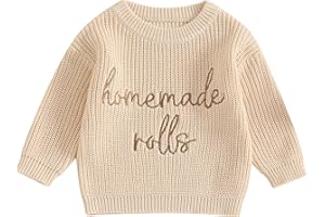 Amnnchya Toddler Infant Newborn Baby Boy Girl Sweater Homemade Rolls Knit Crewneck Pullover Sweatshirt Thanksgiving Outfit