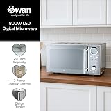 Swan 800W Solo Microwave 20L Silver 10 Power Levels SM3080LN view 3