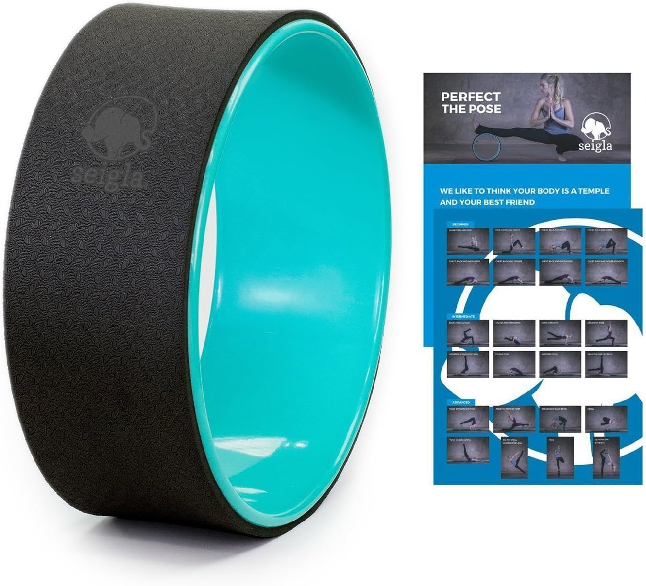 Seigla Yoga Wheel Basic 12" Perfect Backbends, Poses and Balance Trainers - Stretch Your Back, Chest and Spine