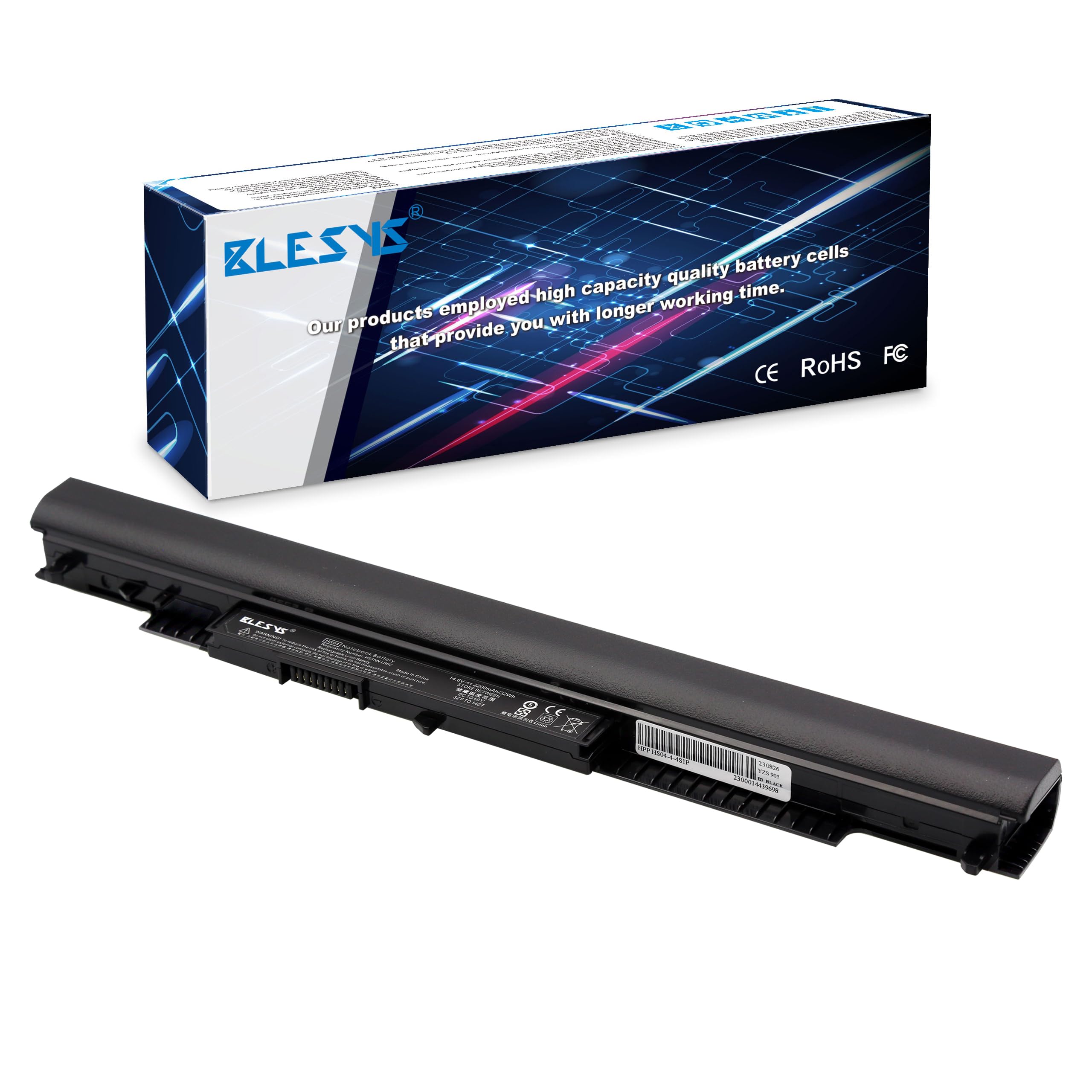 BLESYS 807956-001 HS03 HS04 HSTNN-DB7J Laptop Battery for HP 250 G4 240 G4 245 G4 246 G4 255 G4 256 G4 340 G4 series notebook 15-ac107na 15-ac109na 15-ac120na 15-ac121dx 14.4V 2200mAh 32Wh