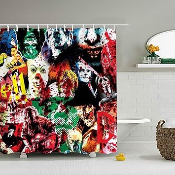 Amazon Com Standard Printed Shower Curtain Horror Movie Videotape
