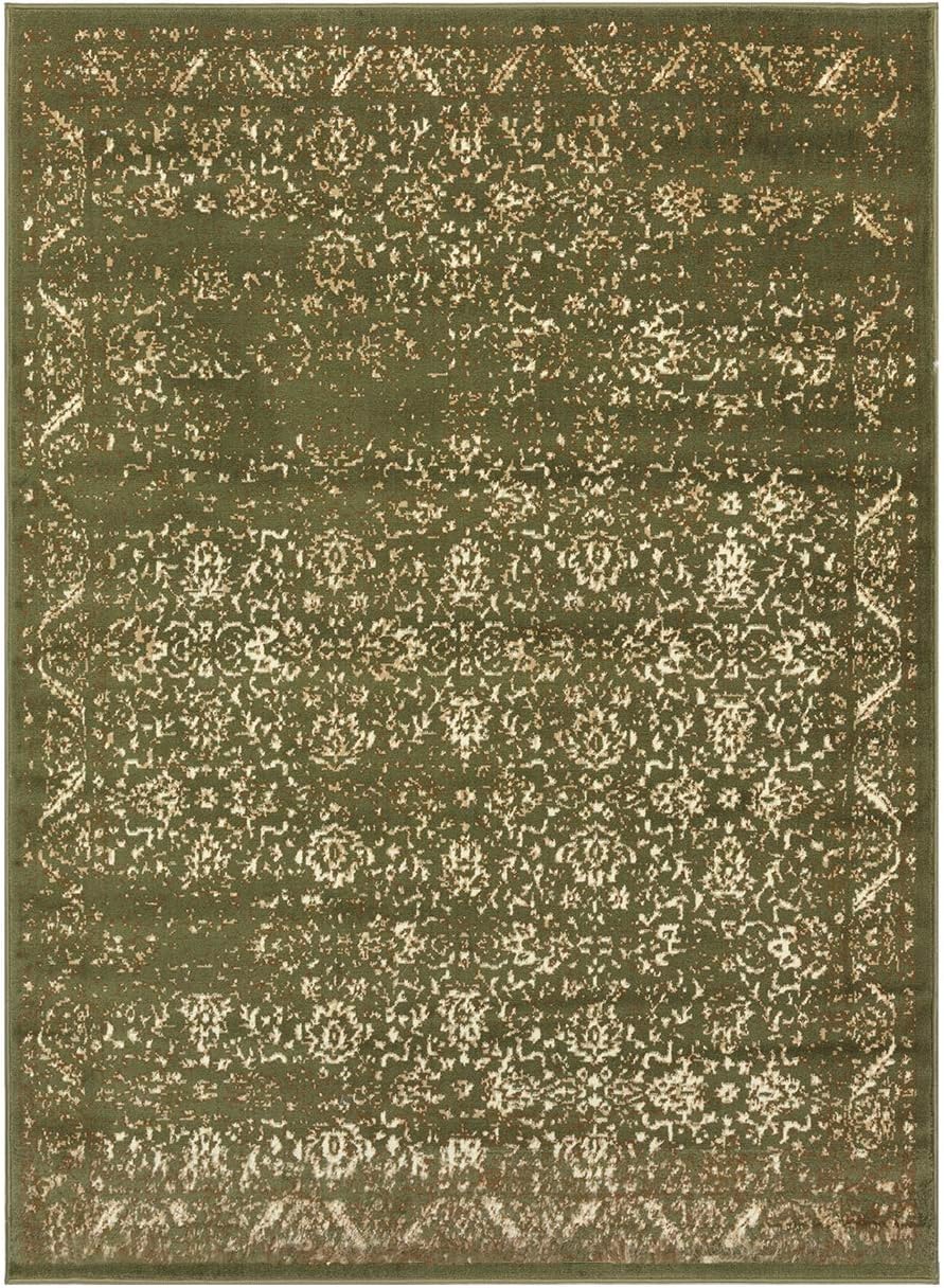 Princess Collection Vintage Oriental Area Rug, 5' 2" x 7' 2", 813A Cream/Green