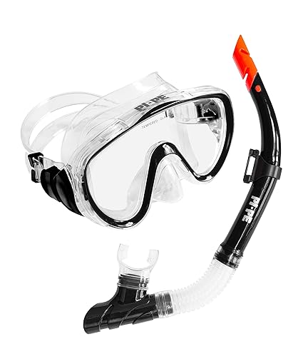 PI-PE Schnorchelset Pure - Set für Erwachsene aus Schnorchel und Taucherbrille - Antibeschlag - für Damen und Herren
