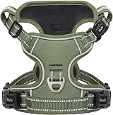 HEELE Dog Harness No Pull Large Front Back Clips Reflective Padded Green L view 7