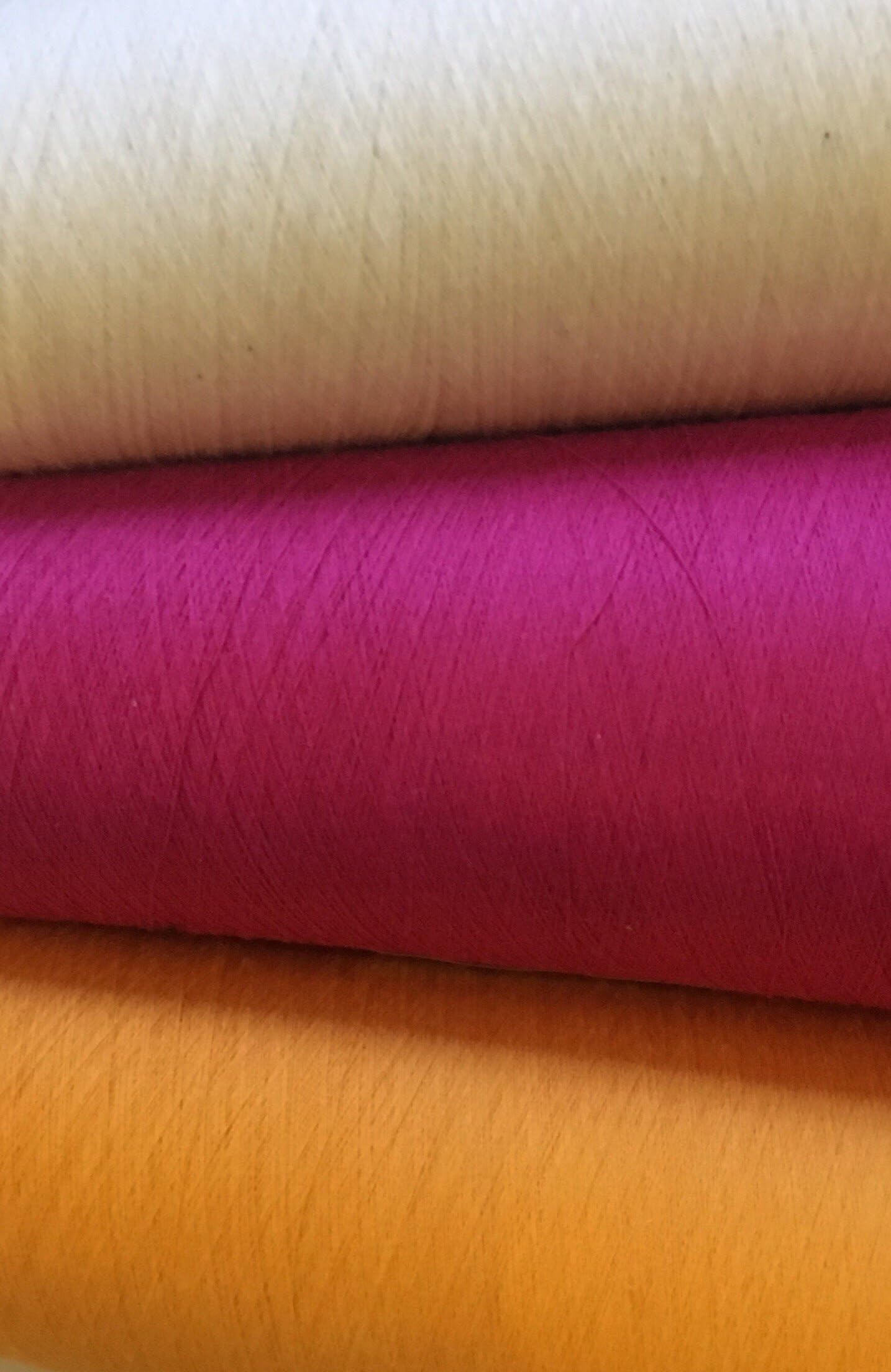 100% Egyptian Cotton Yarn Thread - 100g Size ply 1 Combo 3 Cones - Crochet Yarn for Embroidery Craft, Knitting Project, Quilting, Handmade Crafts Pink/Orange/Cream