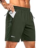 Pudolla Men's Running Athletic Shorts with 3 Zipper