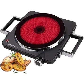 TZS First Austria - 1500 Watt Infrarot-Kochplatte mit 22 cm Kochfeld | jedes Kochgeschirr geeignet | 300°C in 30 Sekunden | G