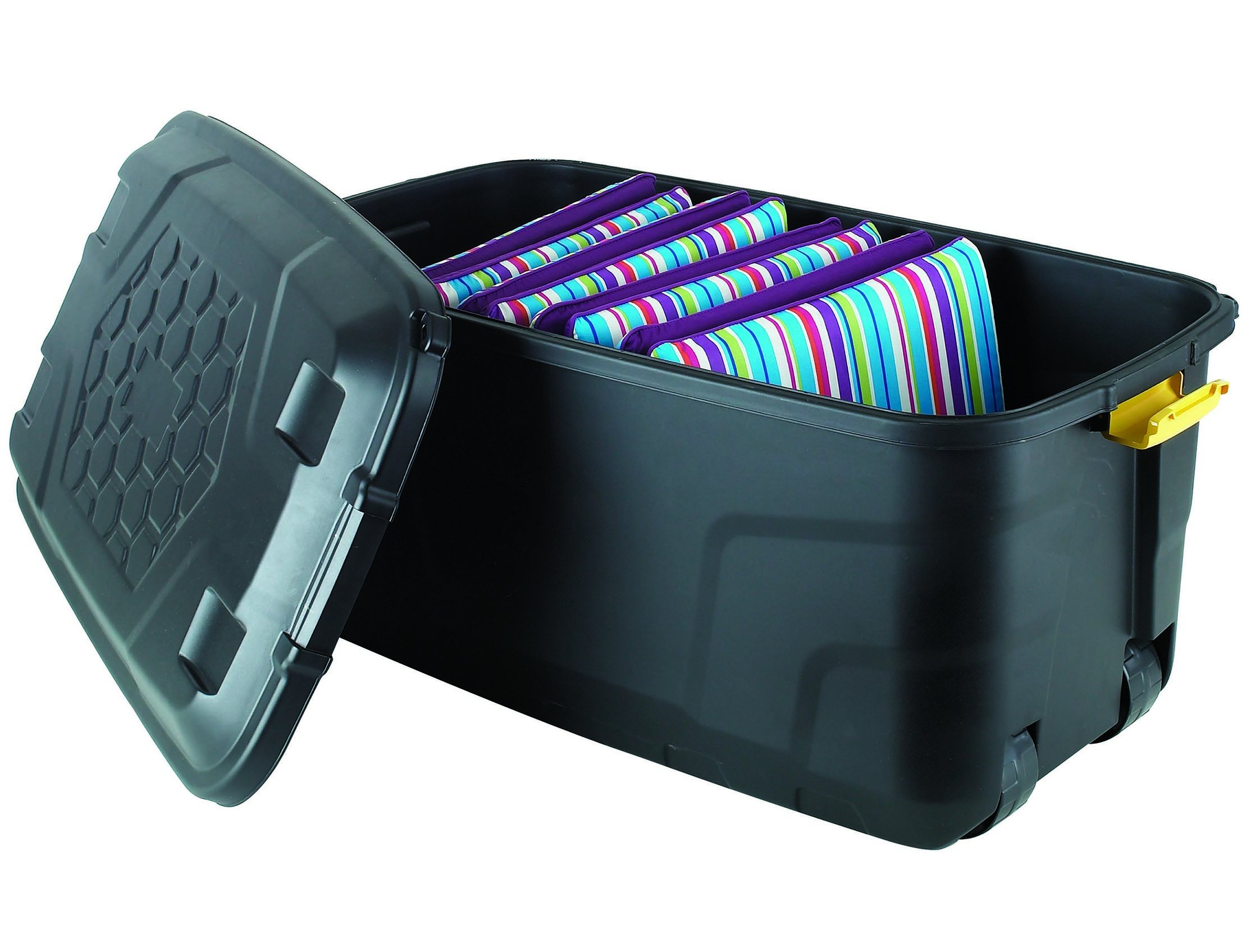 Ward 145 Litre Storage Trunk on Wheels - Black Strata