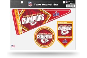 Rico Industries NFL Football Kansas City Chiefs Back to Back Champs Team Magnet Set 8.5" x 11" - Home Décor - Regrigerator, O