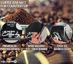 Ok But First Coffee Sign Rubber Bar Mat for