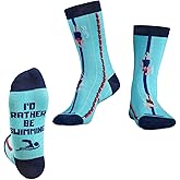 InnoBeta Swimming Gifts for Women, Men, Teen Girls, Teammate, Coach Socks, One Size Crew Socks for Swimming Lovers on Birthday - I'd Rather Be Swimming