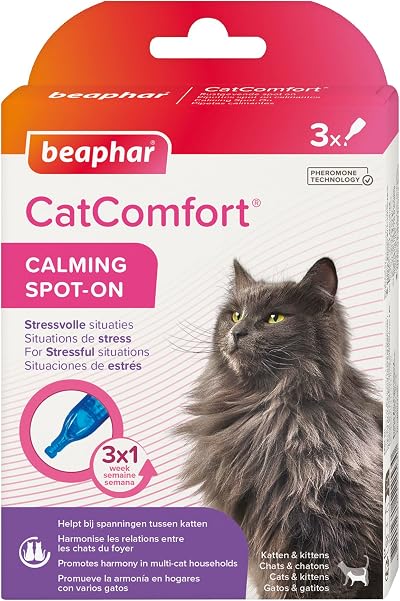 Beaphar CatComfort Calming Spot-On for Cats 3 Pipettes Reduces Anxiety